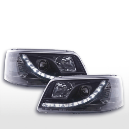 Scheinwerfer Set VW Bus T5 Daylight LED Tagfahrlicht 2003 bis 2009 schwarz(1)
