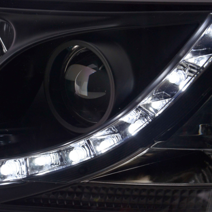 Scheinwerfer Set VW Bus T5 Daylight LED Tagfahrlicht 2003 bis 2009 schwarz(4)